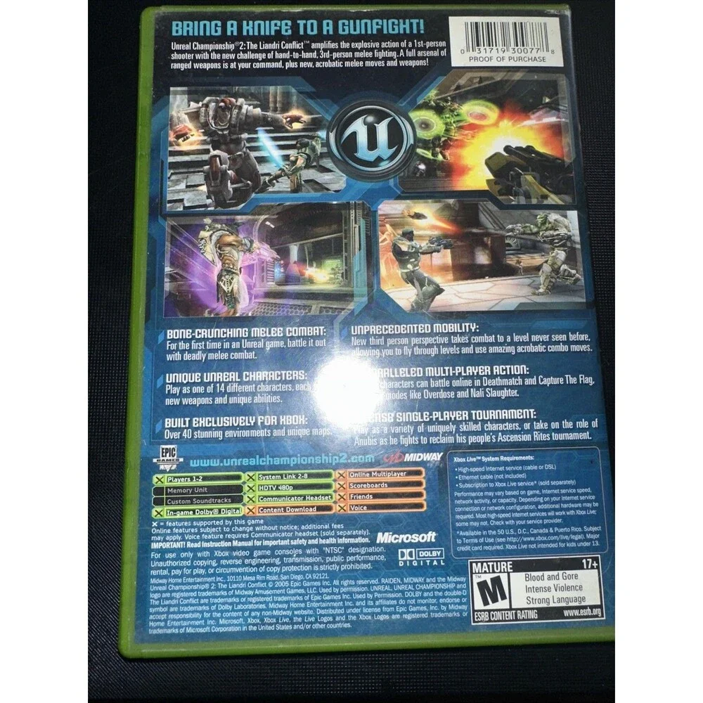 Unreal Championship 2: The Liandri Conflict (Microsoft Xbox, 2005) [DISC ONLY]